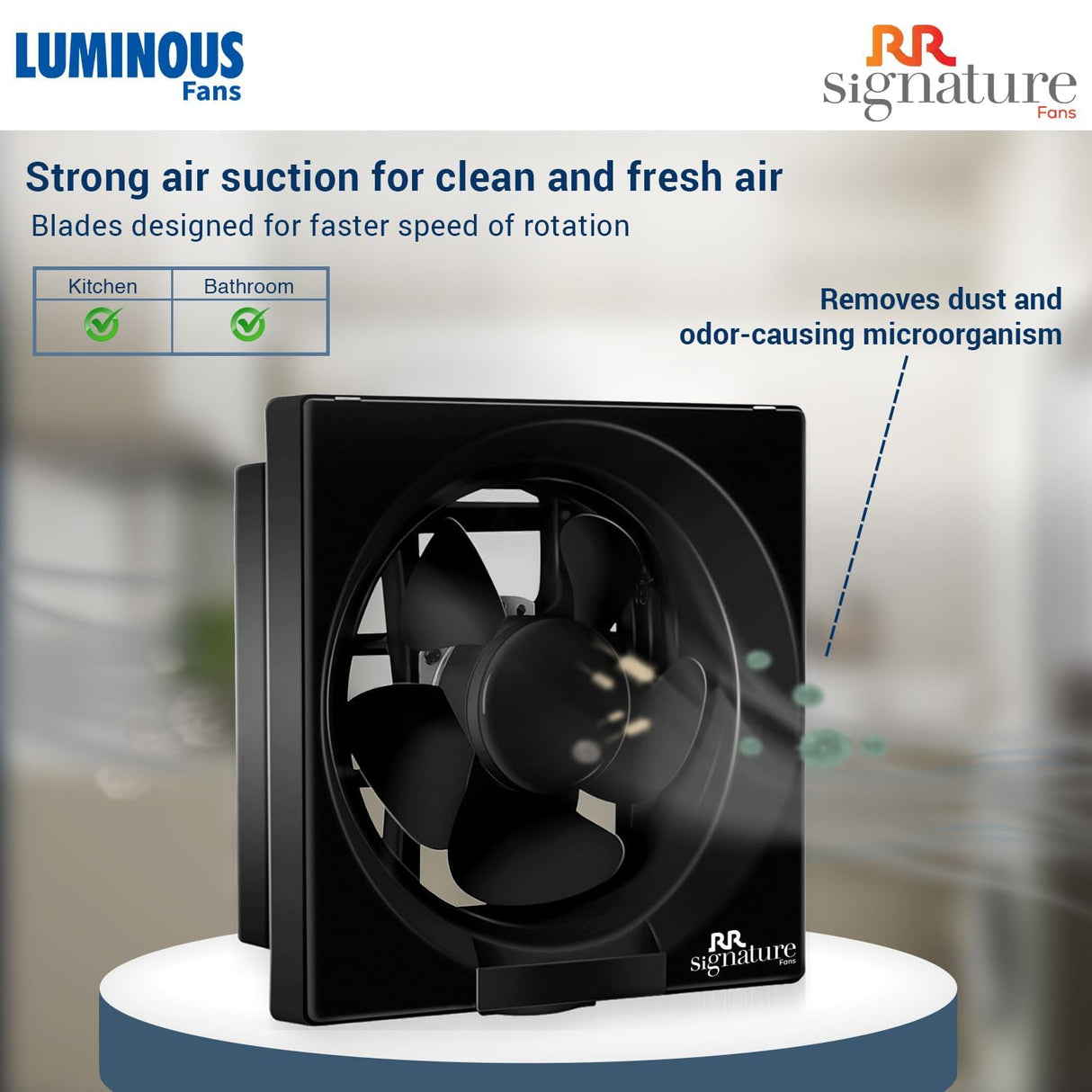 Luminous Vento Deluxe HS 200mm Exhaust Fan (Black)