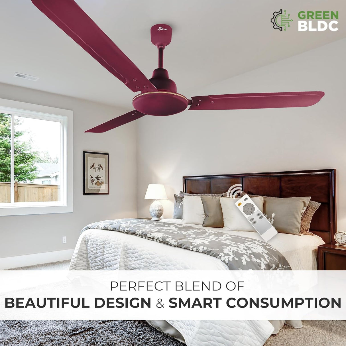 RR Signature (Previously Luminous) 1200 MM Morpheus BLDC Ceiling Fan with Remote (Brown)