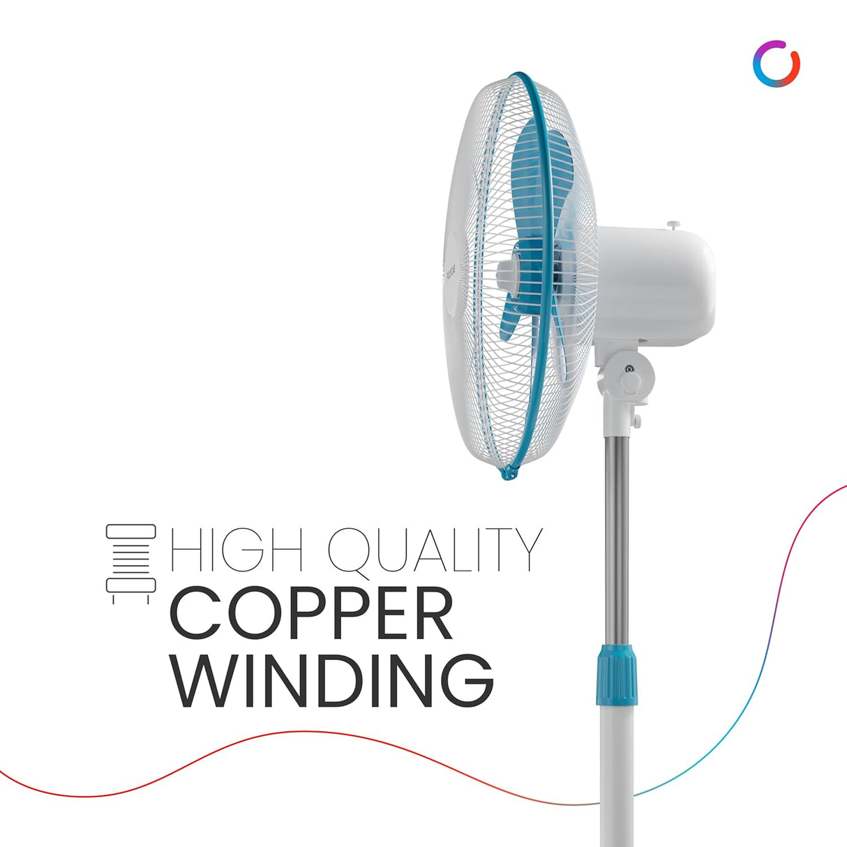 Polycab Optima Mini 400mm Pedestal Fan Turquoise (Blue)