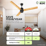 RR Signature Bonsai BLDC Ceiling Fan with Remote (Pine Wood)