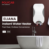 Polycab Eliana 3 litre Electric Instant Geyser (White Grey)