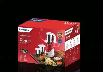 Crompton Questa 500W 3 Jars Mixer Grinder (Red & White)