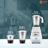 Orient Electric Kitchen Klassic 500W mixer grinder with 3 SS jars