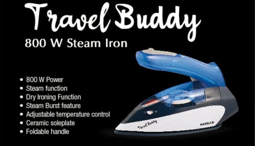 Havells Travel Buddy Steam Iron 800 W Blue