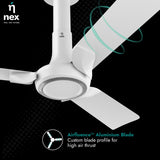 Nnex by Bajaj Glyde A60 1200mm Premium Ceiling Fan (Cotton White)