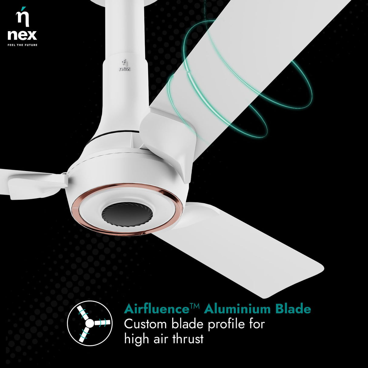 Nnex by Bajaj Glyde A70 Bldc 1200mm ceiling Fan (Cotton White)