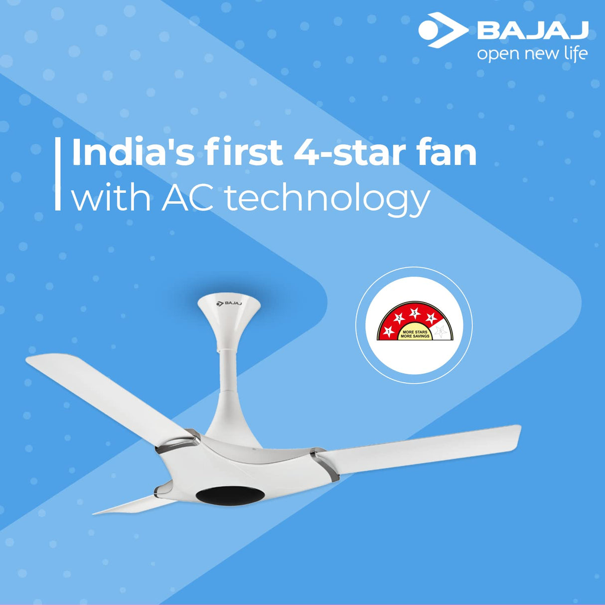 Bajaj Esperanza 1200mm 4 Star Energy Efficient Ceiling Fan (Glossy White)