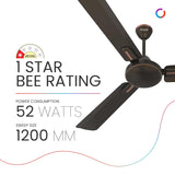 Polycab Vital Plus 1200mm 1 Star Rated Ceiling Fan (Metallic Roast Coffee)