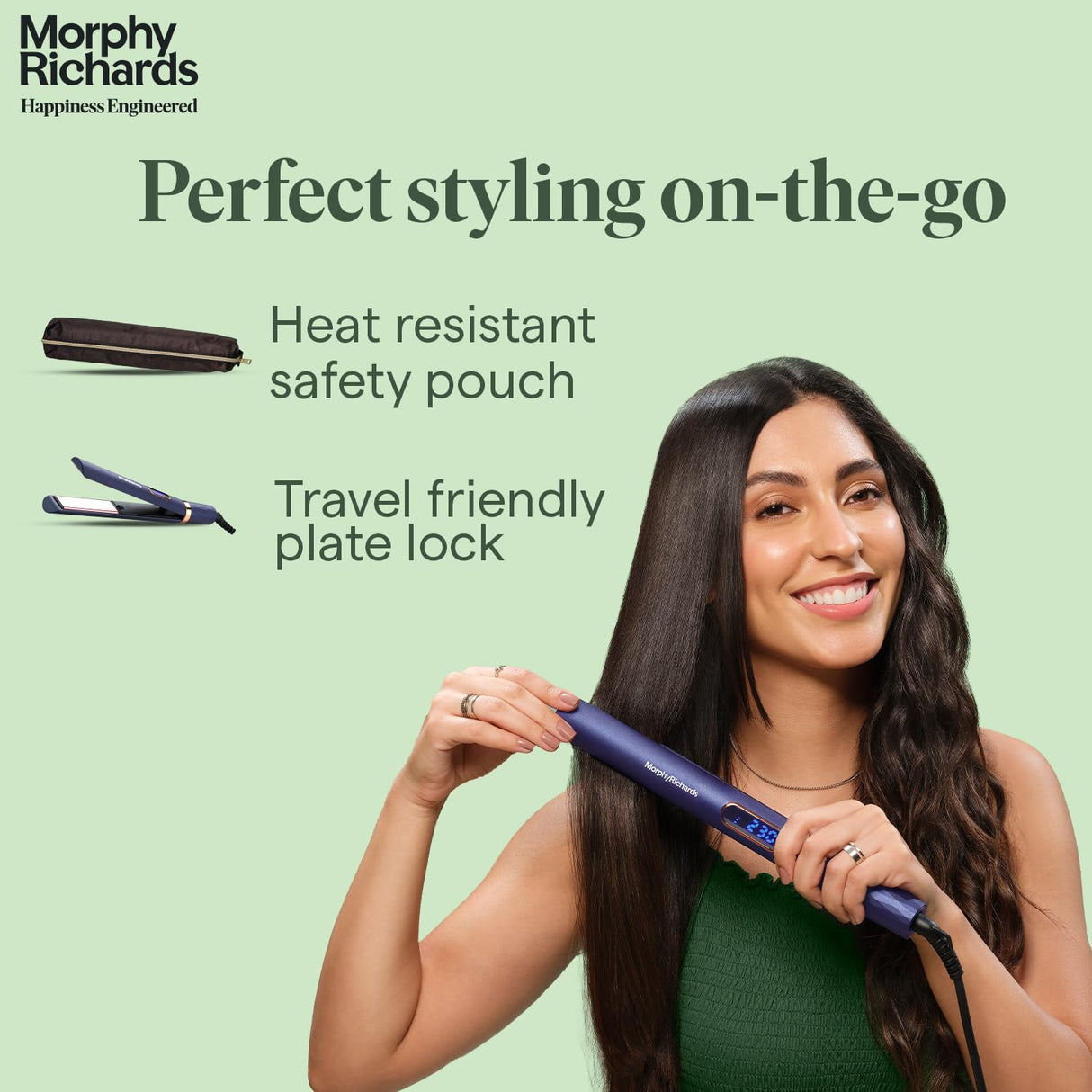 Morphy Richards Keraflow Hs3511 Digital Hair Straightener (Metallic Purple & Gold)