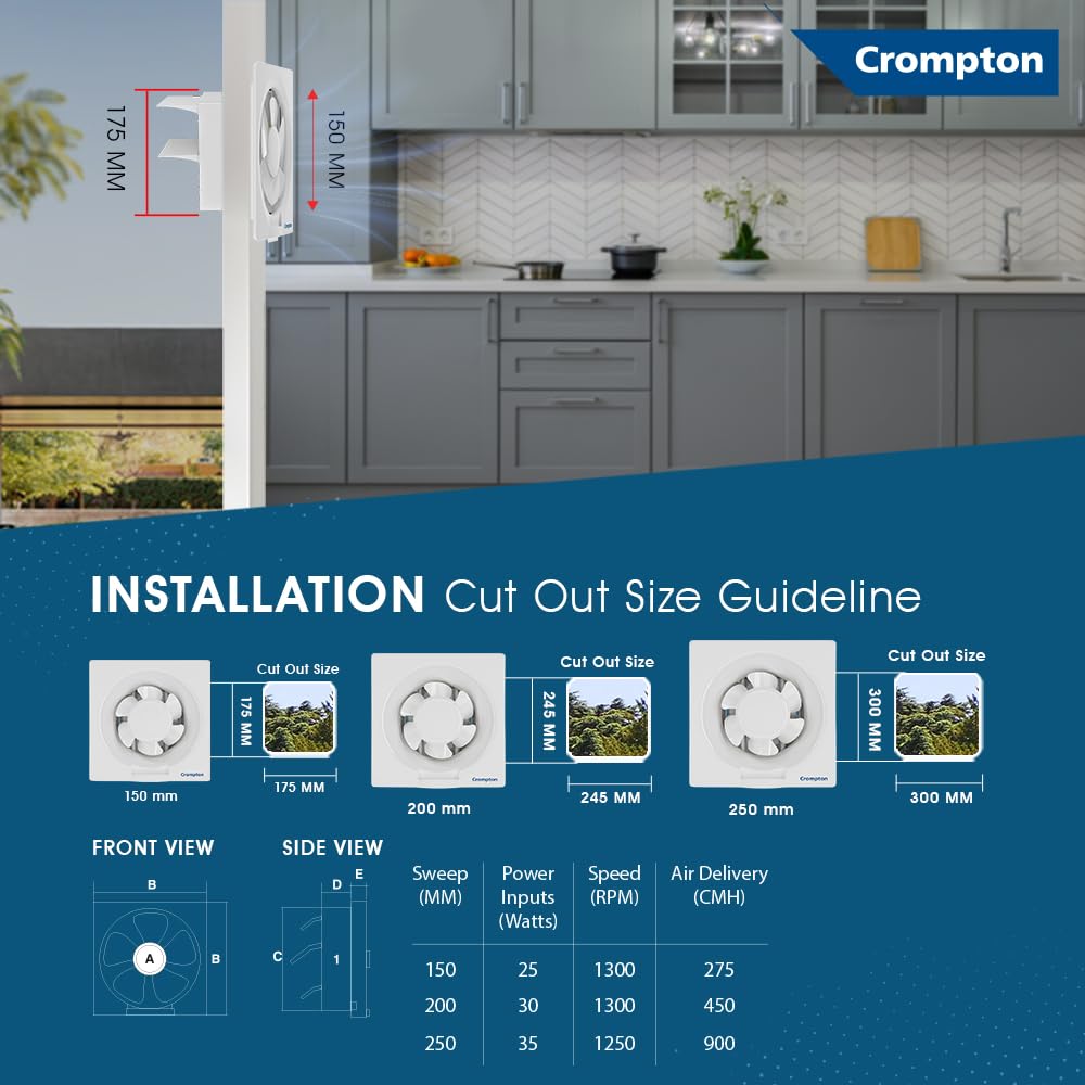 Crompton Brisk Air Plus 150mm (White)