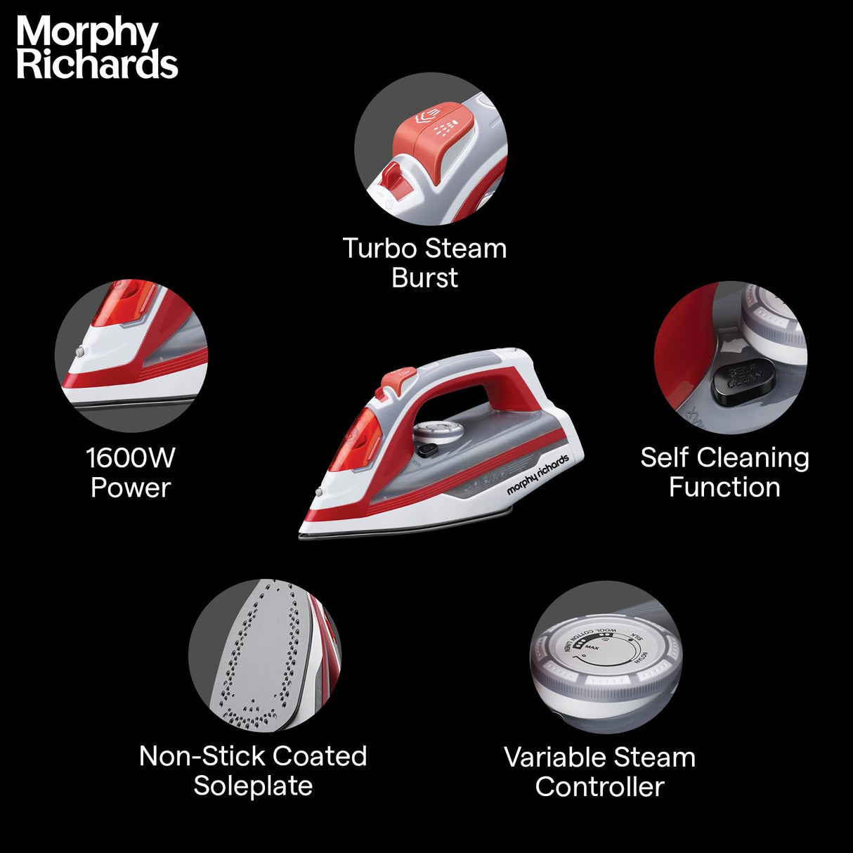 Morphy Richards Ultra Glide Steam Iron 1600 WATTS 500071