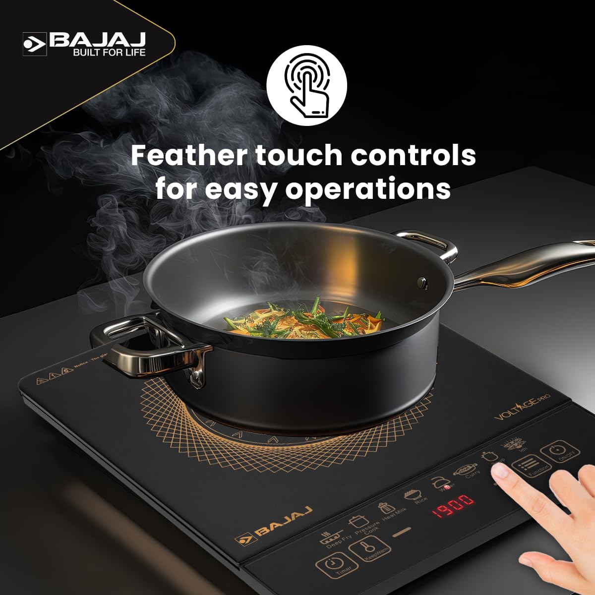 Bajaj ICX 190FS 1900 Watts Induction Cooktop (Black)