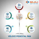 Bajaj Veloce 400mm Champagne Fizz Pedestal Fan