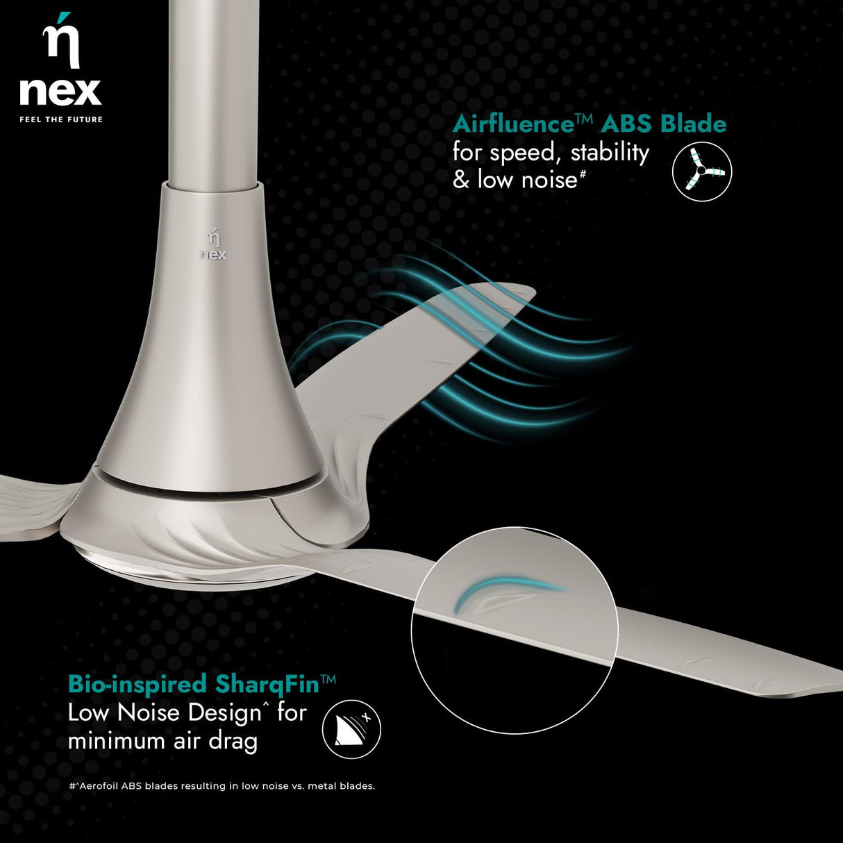 Nnex by Bajaj Dryft A90 1200mm Premium Ceiling Fan (Slate Gold)