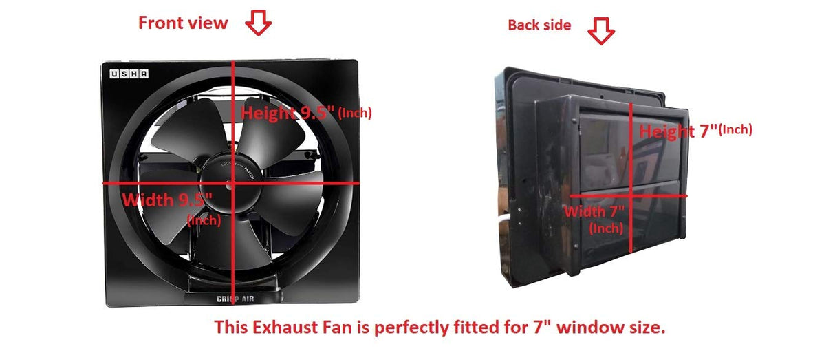 Usha Crisp Air VX 150mm Exhaust Fan (Black)