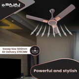 Bajaj Artisan 12S2 1200mm BEE-2 Star Energy Efficient Ceiling Fan (Dark Walnut and Wood)