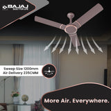 Bajaj Stylo 12S2 1200mm BEE 2 Star Ceiling Fans (Dark Walnut)