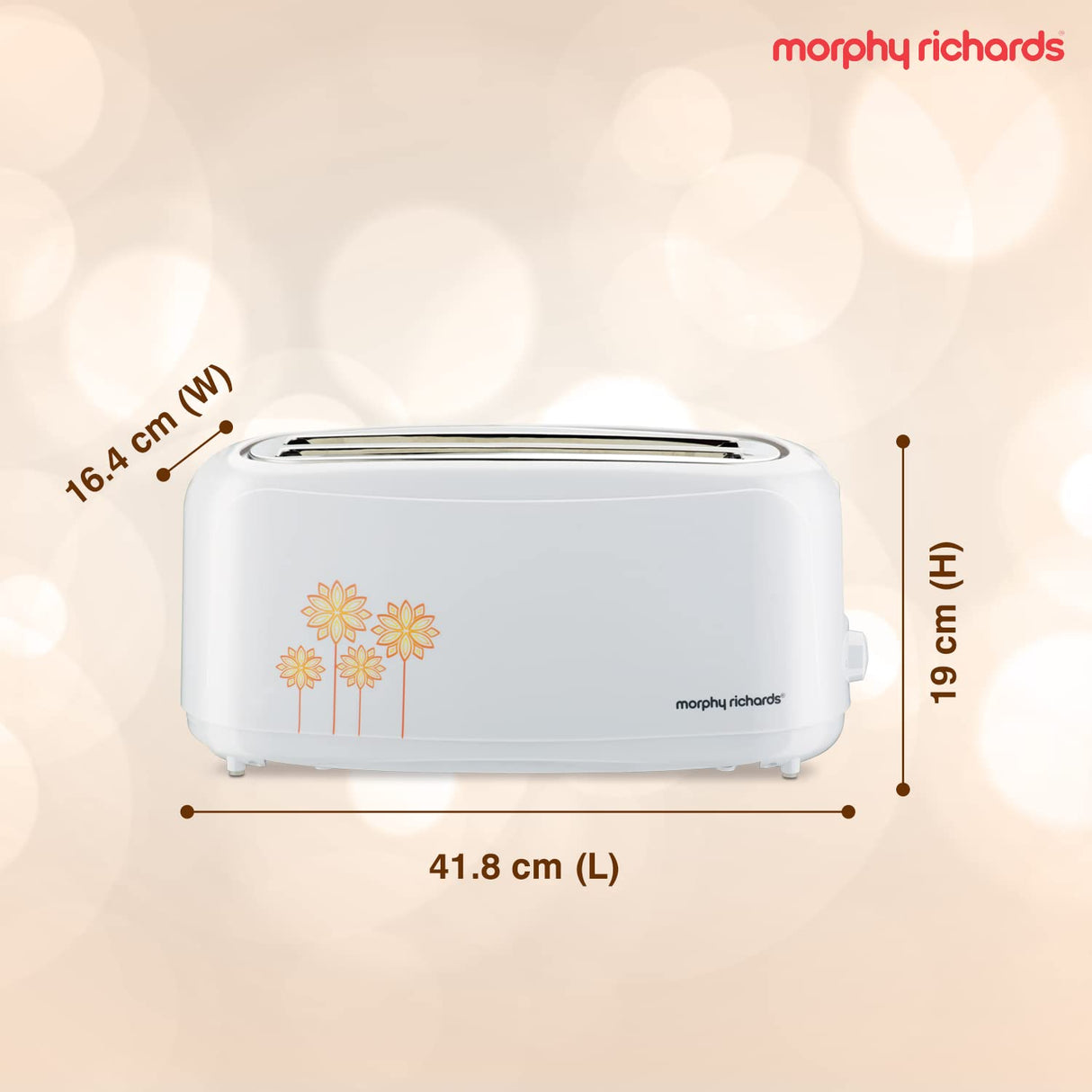 Morphy Richards at 402 1450Watts 4-Slice Automatic Pop-Up Toaster(White)