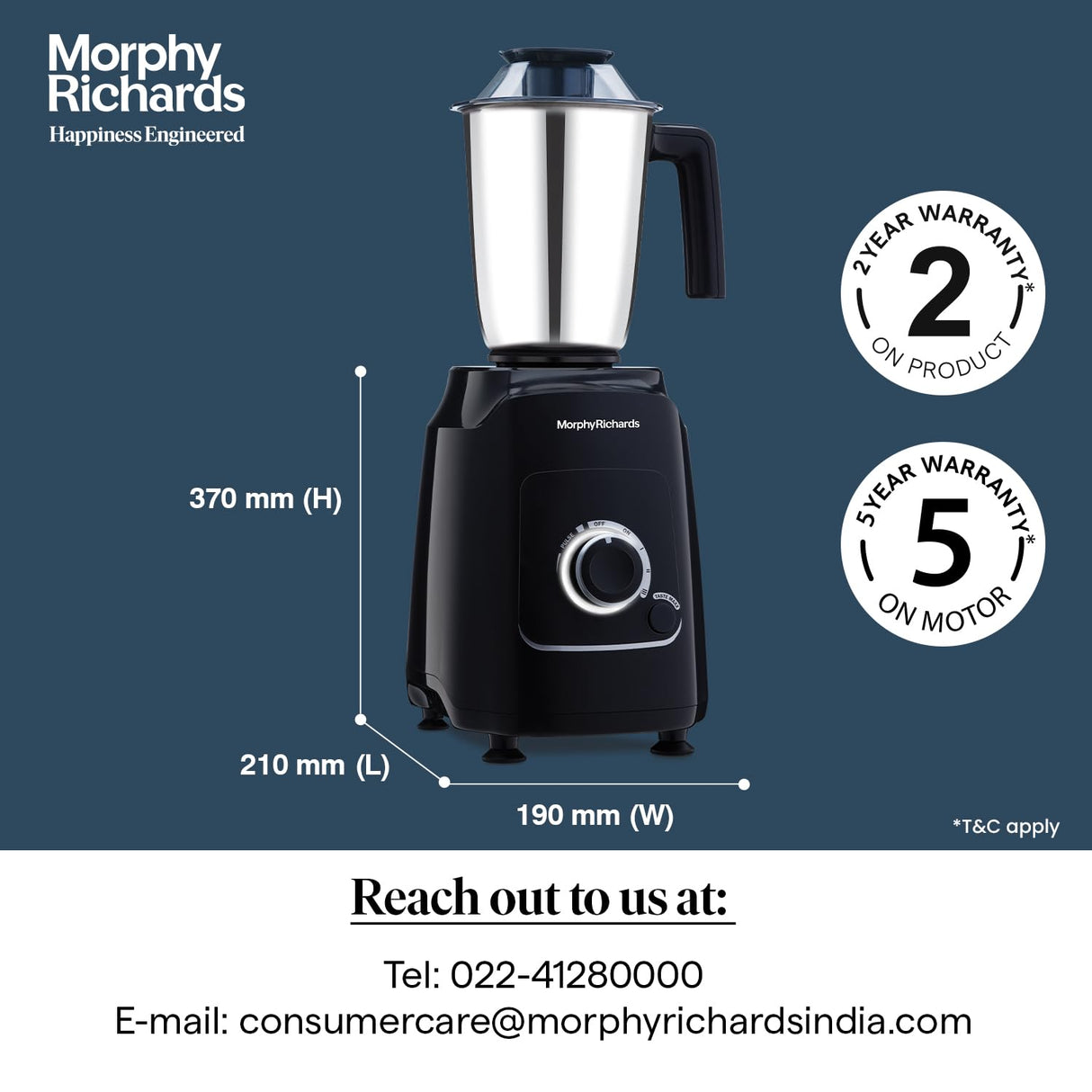 Morphy Richards Grindpro Maxx 4 Jar 1000 Watts Mixer Grinder (Black)