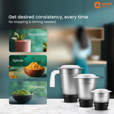 Orient Electric Kitchen Klassic 500W mixer grinder with 3 SS jars
