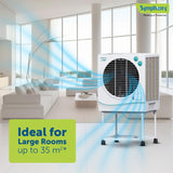 Symphony Jumbo 51 Desert Air Cooler With Trolley (51L, White)