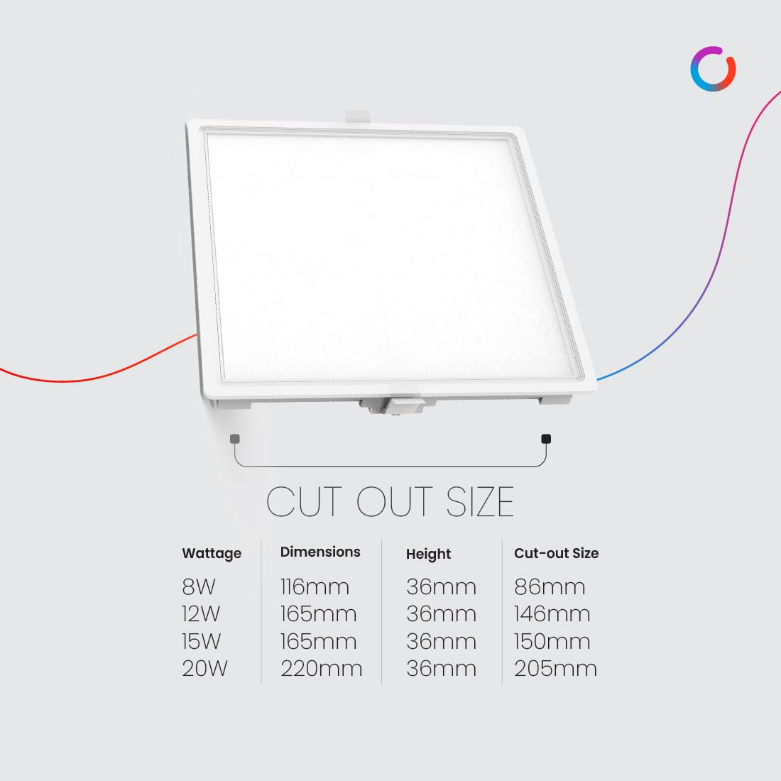 Polycab Scintillate 3-in-1 Color Changing LED Panel Light (Square, 8-Watts)