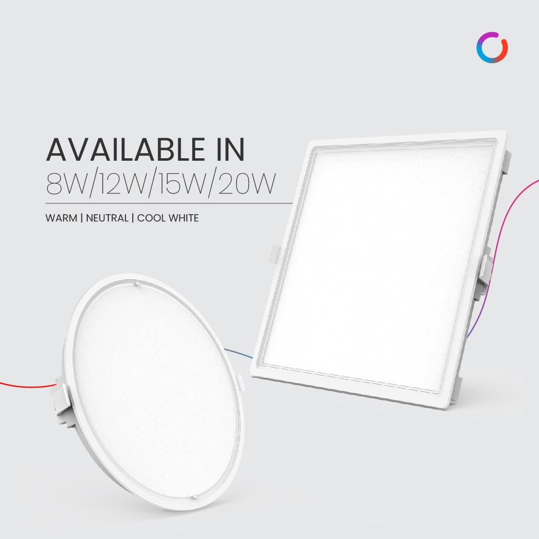 Polycab Scintillate 3-in-1 Color Changing LED Panel Light (Square, 8-Watts)