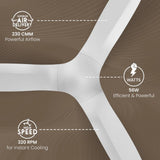Crompton Silent Pro Fluido Wave 1200 mm ( Snow White)