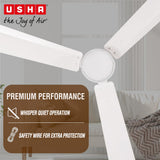 USHA AeroEdge 1200mm BLDC Ceiling Fan with RF Remote (Rich White)