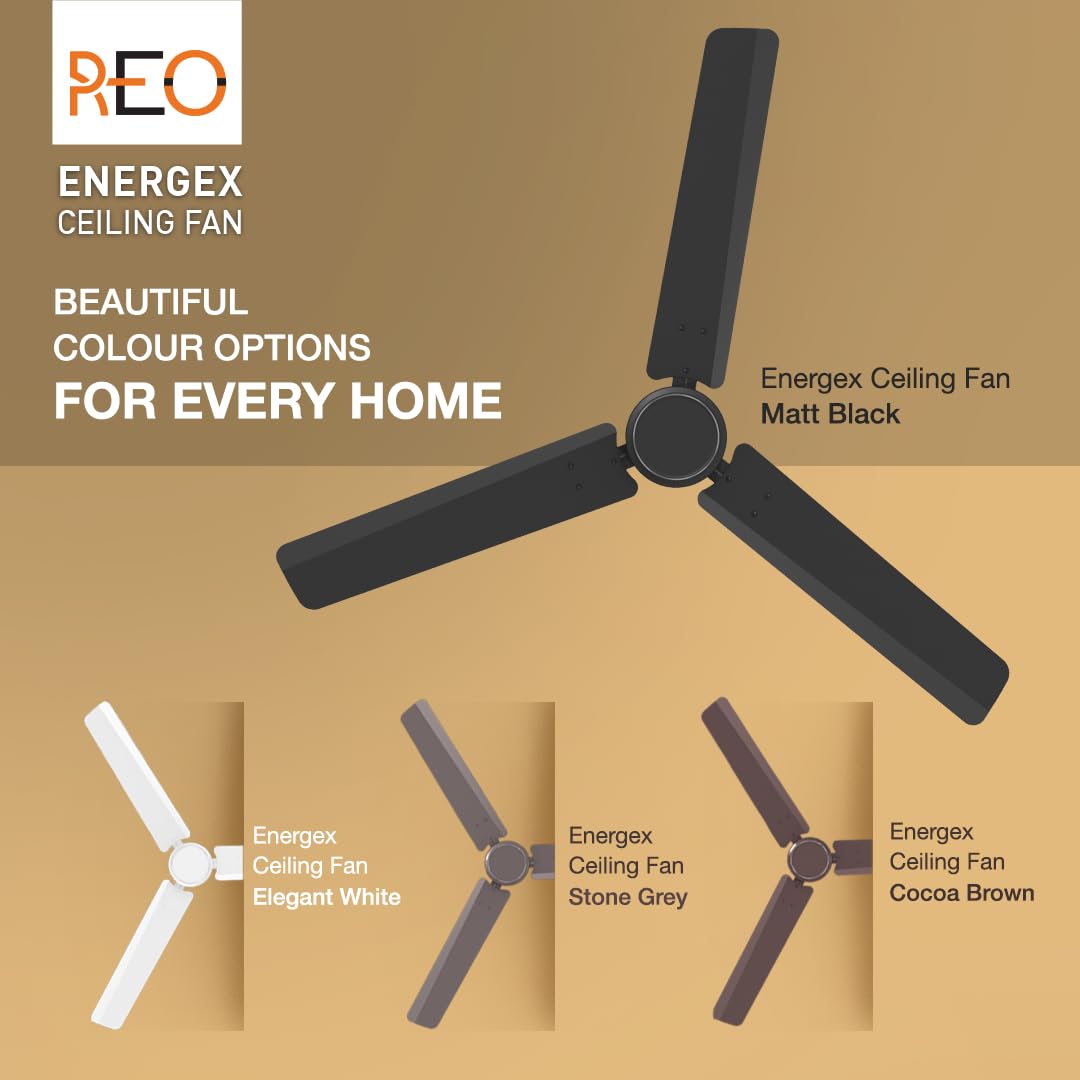 Havells REO Energex BLDC 1200MM Ceiling Fan (Matte Black)