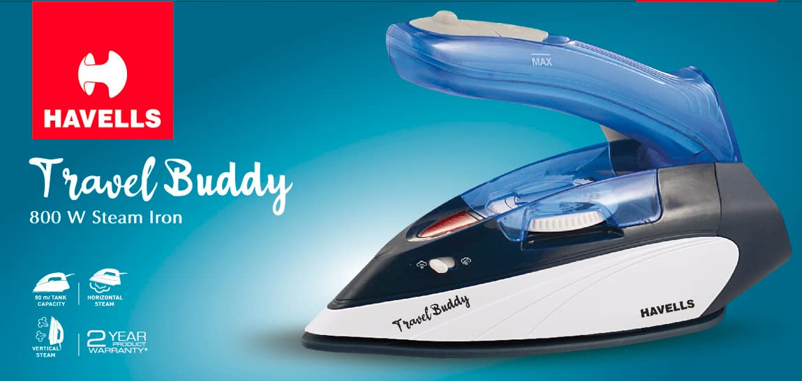 Havells Travel Buddy Steam Iron 800 W Blue
