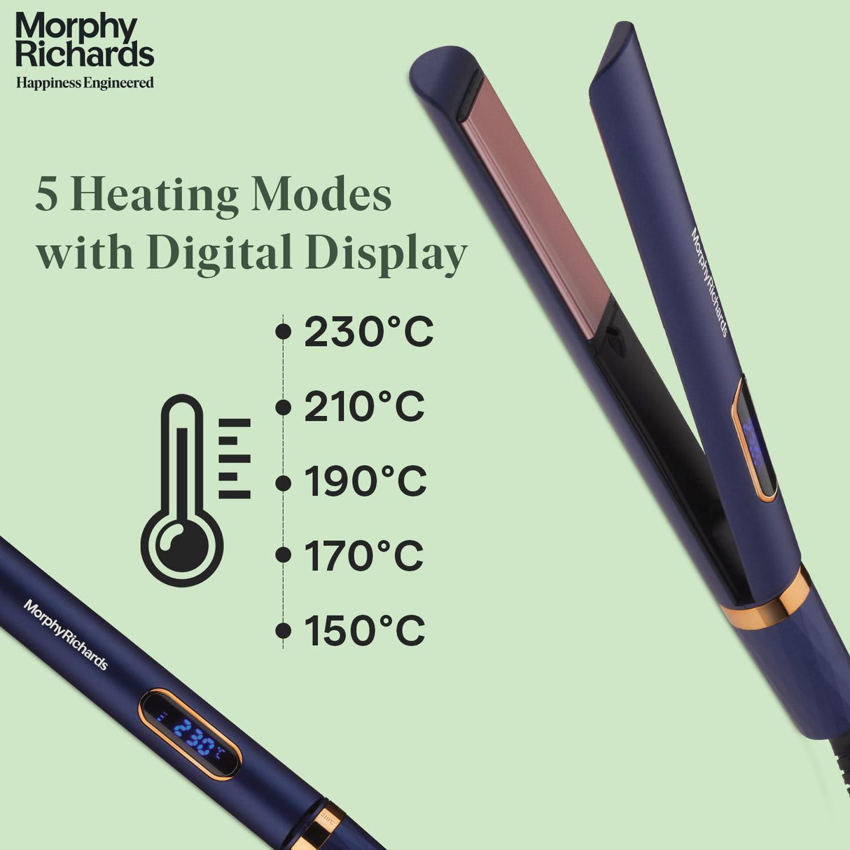 Morphy Richards Keraflow Hs3511 Digital Hair Straightener (Metallic Purple & Gold)