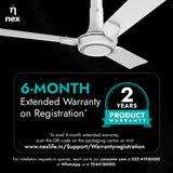 Nnex by Bajaj Glyde A60 1200mm Premium Ceiling Fan (Cotton White)