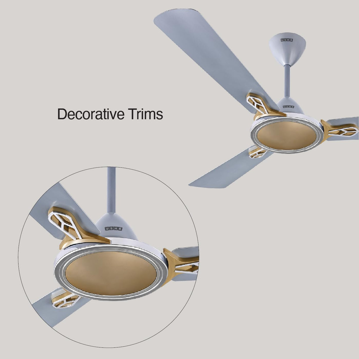 USHA Striker Neo 1200mm Energy Saving High Speed Ceiling Fan (Grey Brown)