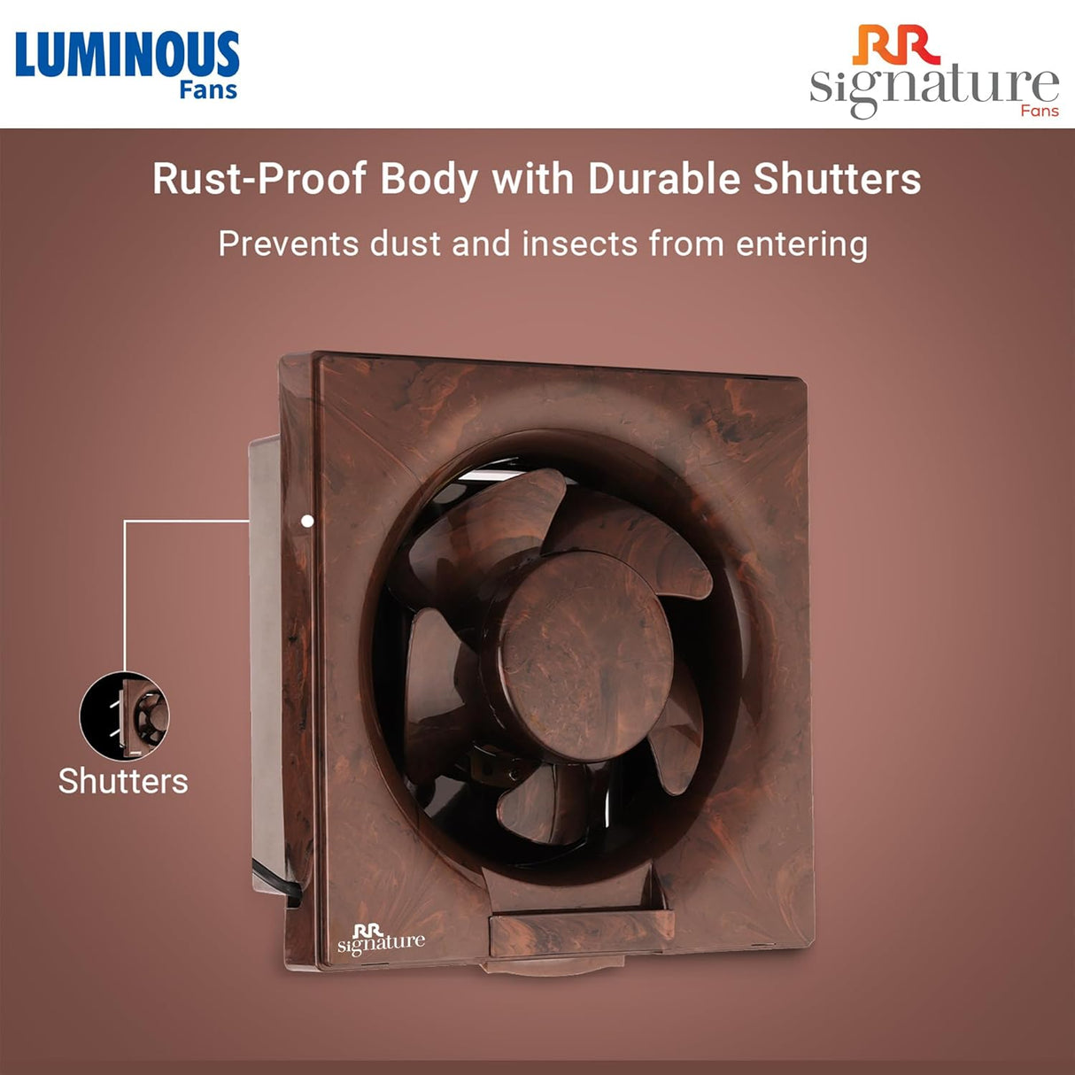 Luminous Vento Deluxe 150mm Exhaust fan (Marble Brown)