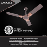 Bajaj Artisan 12S2 1200mm BEE-2 Star Energy Efficient Ceiling Fan (Dark Walnut and Wood)