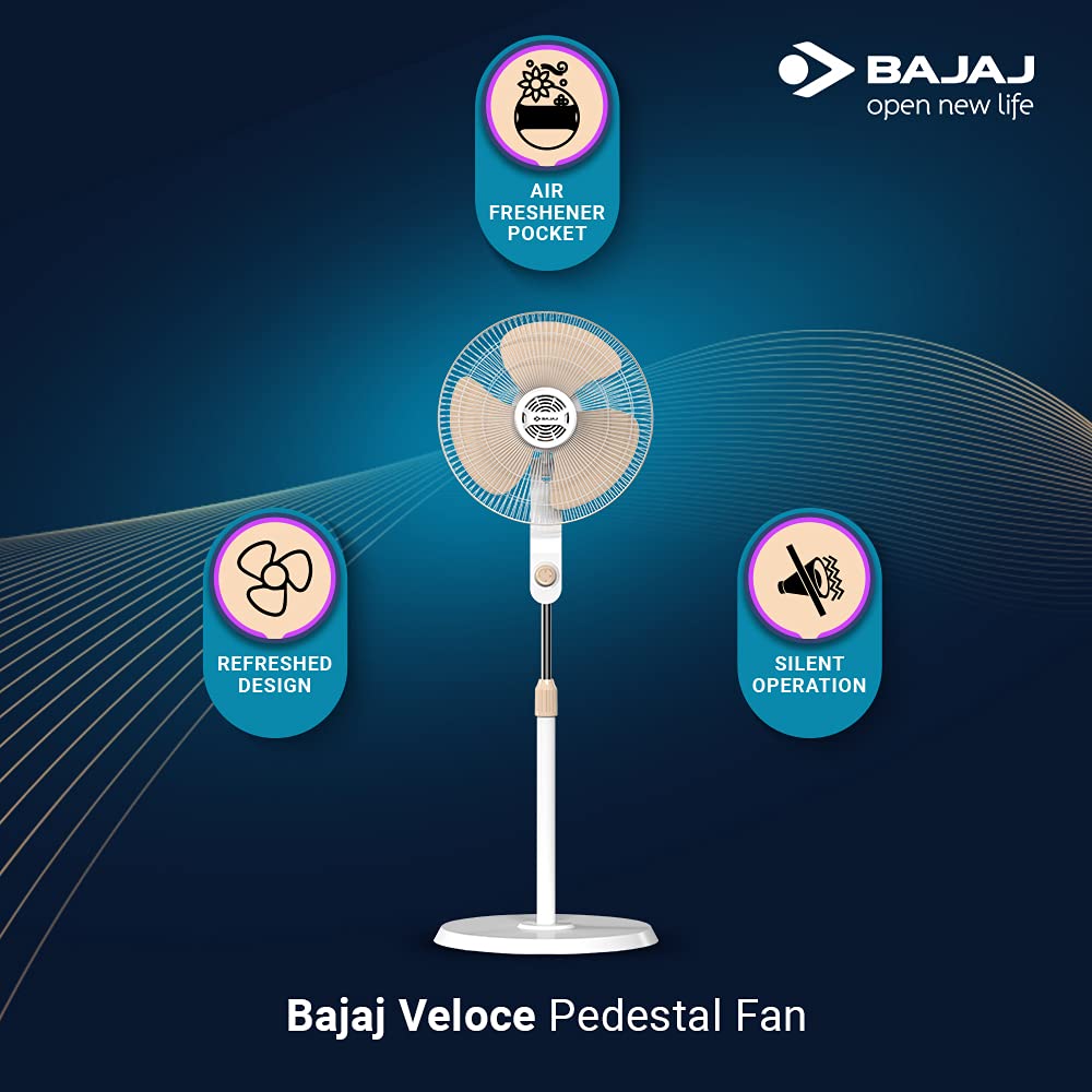 Bajaj Veloce 400mm Champagne Fizz Pedestal Fan