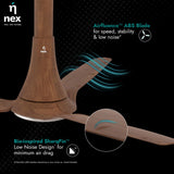 Nnex by Bajaj Dryft A90 BLDC 1200mm Ceiling Fan (Walnut)