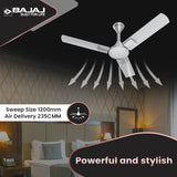 Bajaj Artisan 12S2 1200mm BEE-2 Star Energy Efficient Ceiling Fan (Sparkle White)