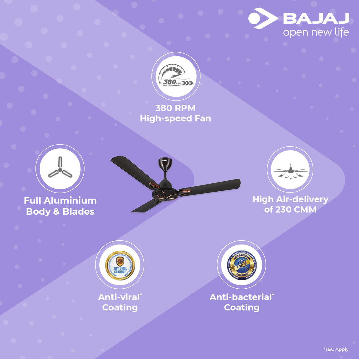 Bajaj Novella 1200 Mm Decorative Ceiling Fans (Elegant Brown)