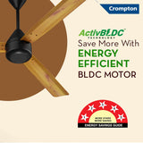 Crompton Energion Regmote 1200mm BLDC Ceiling Fan (Light Pine Wood)