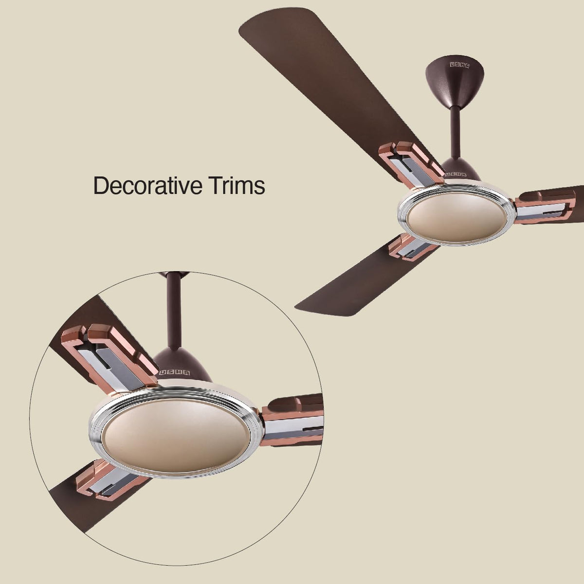 Usha Striker Millennium 1200mm Ceiling Fan (Dark Brown)