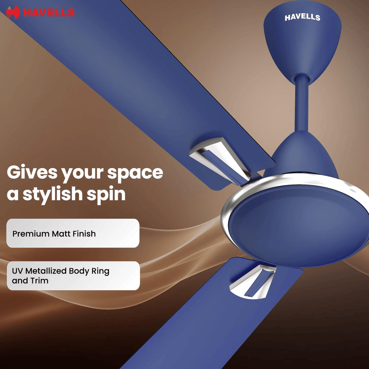 Havells Quickair 1200mm Ceiling Fan (Matt Blue)