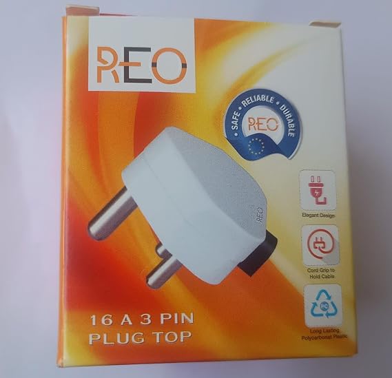 Havells Reo Polycarbonate 16A 3 Pin Plug Top (White)