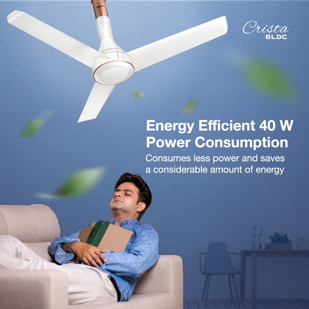 Havells Crista BLDC 1200mm Premium Ceiling Fan (Pearl White LT Copper)