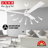 USHA AeroEdge 1200mm BLDC Ceiling Fan with RF Remote (Rich White)