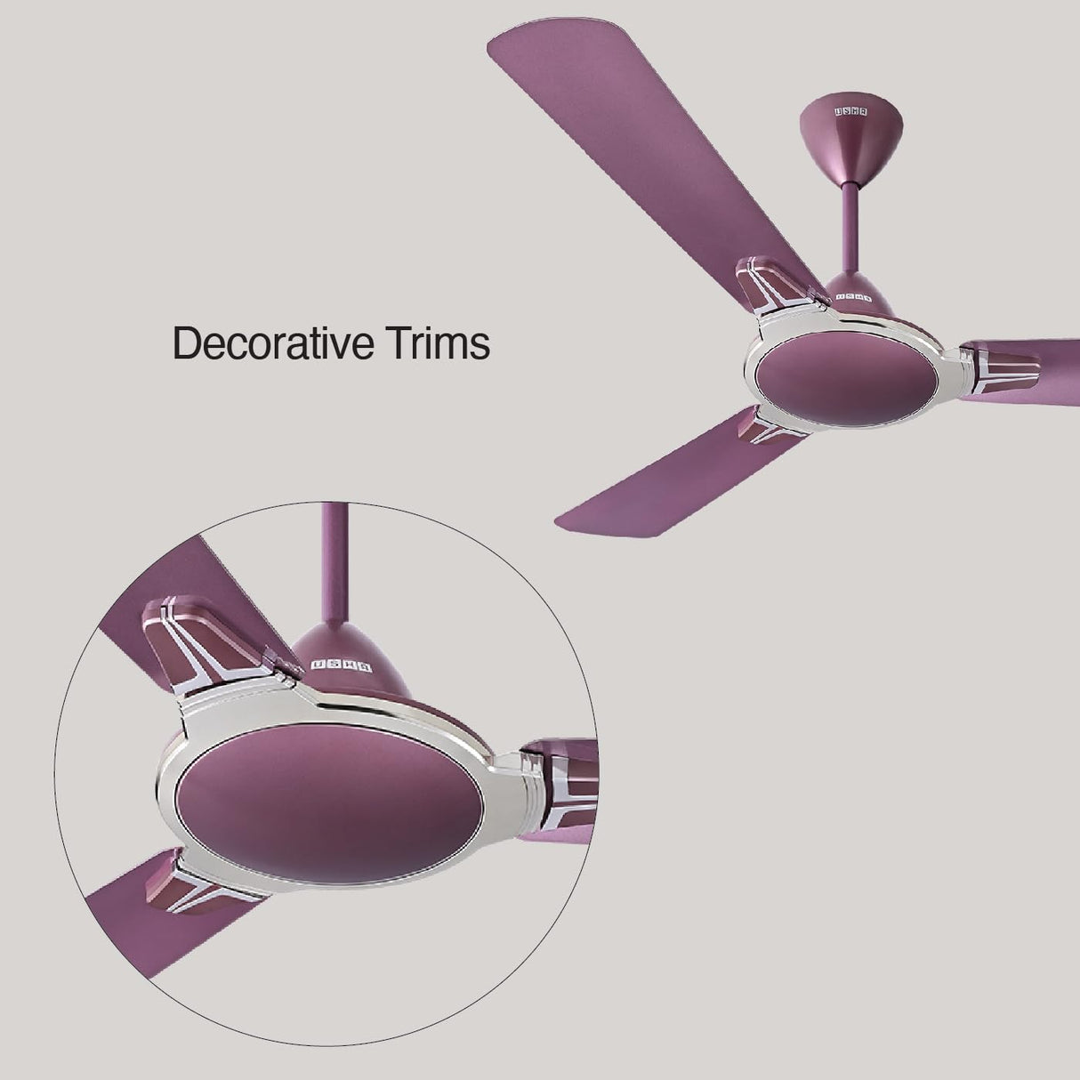 Usha Striker Platinum-R 1200mm Ceiling Fan (Lavender Chrome)