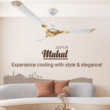 RR Signature Jaipur Mahal 1320mm Designer Ceiling Fan (Agaria White)