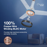 Havells Crista BLDC 1200mm Premium Ceiling Fan (Pearl White LT Copper)