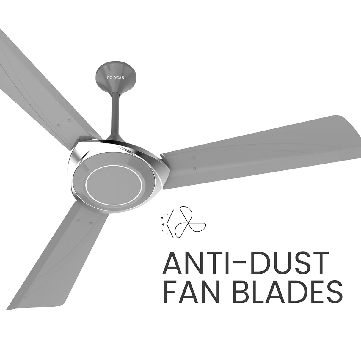 Polycab Superb Neo 1200mm 1-Star Rated Ceiling Fan (Cool Grey Silver)